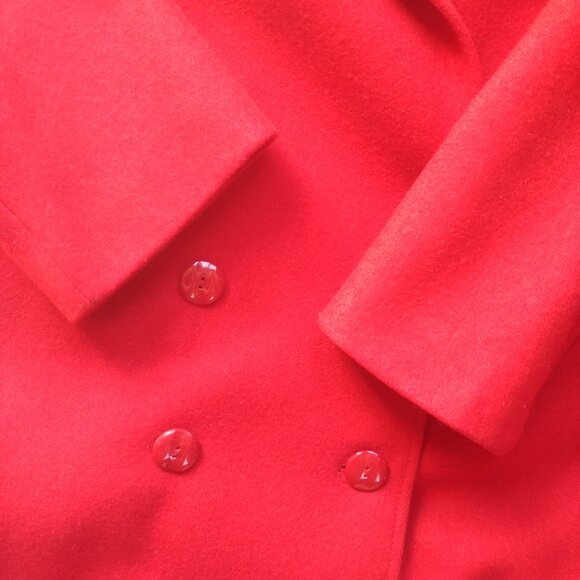Elegant Red Women's Coat - Picture 6 of 16
